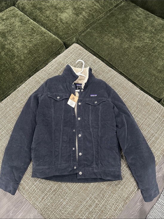 Patagonia Other - Patagonia Dark Blue Corduroy Sherpa-Lined Jacket